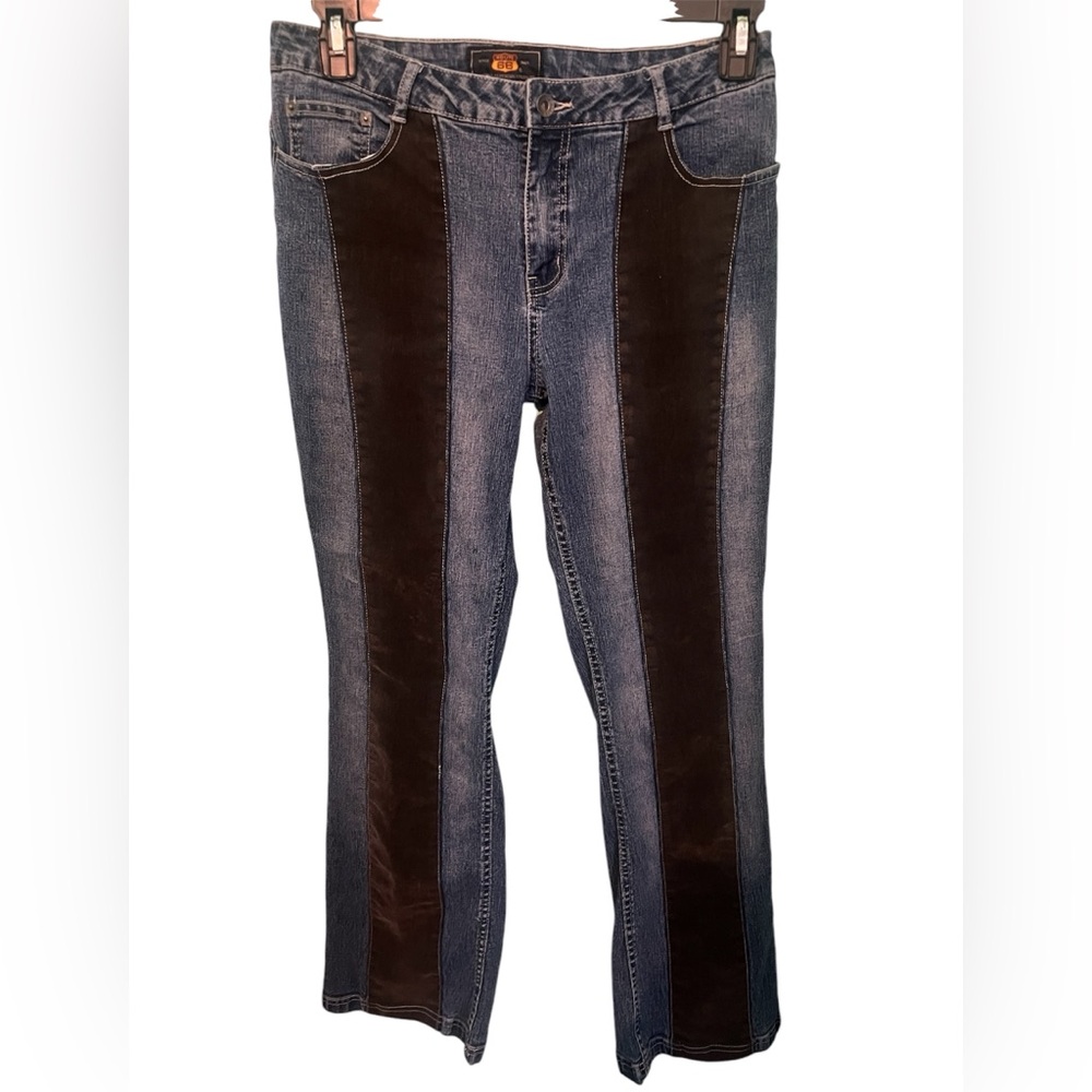 Route 66 Jeans with Velvet striped FRONT&BACK Sz 10